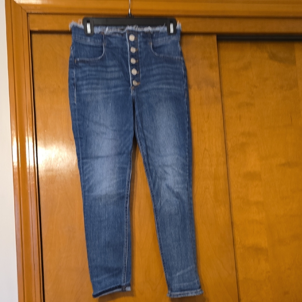 Express Women's High-Rise Button-Fly Blue Jeans